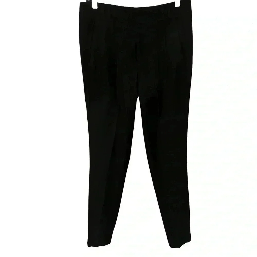 Helmut Lang Black Pleat Front Wool Blend Women’s Pants Lined Size 4 Excellent!